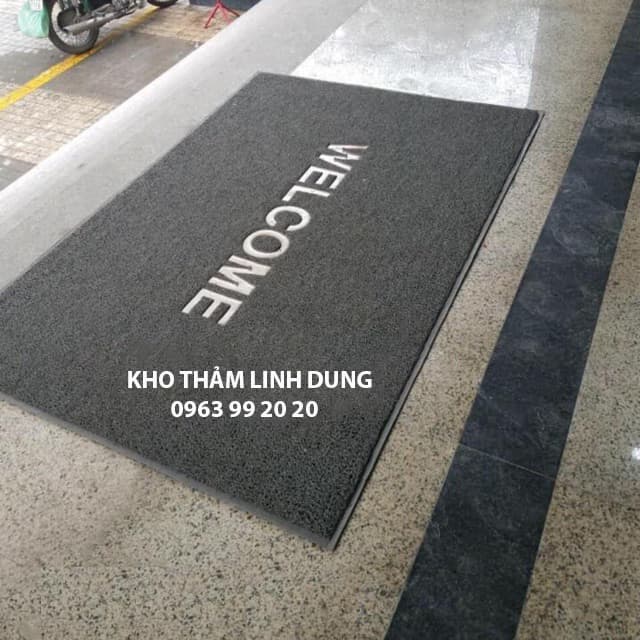Thảm chùi chân welcome đặt sản tòa nhà 