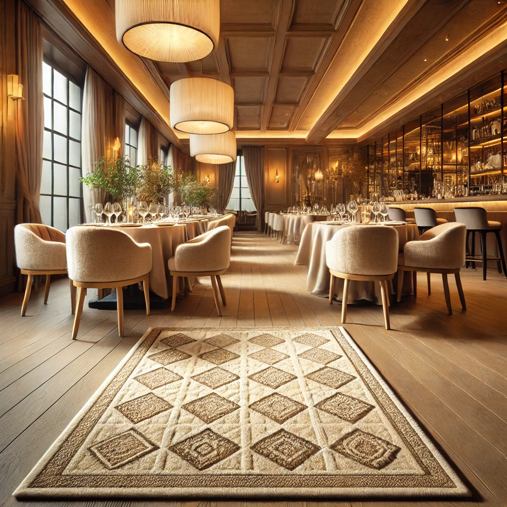 kh&ocirc;ng gian nội thất nh&agrave; h&agrave;ng cao cấp với thảm len tự nhi&ecirc;n đ&atilde; được tạo th&agrave;nh c&ocirc;ng.