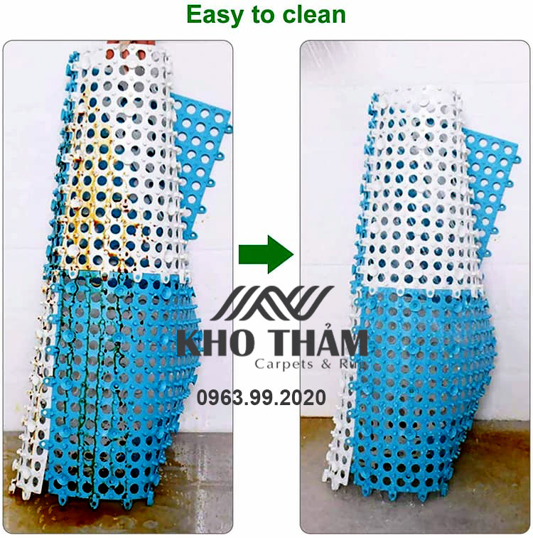 Vệ sinh tấm thảm nhựa ghép cho sạch