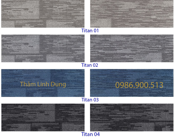 Bảng m&agrave;u thảm trải s&agrave;n Titan