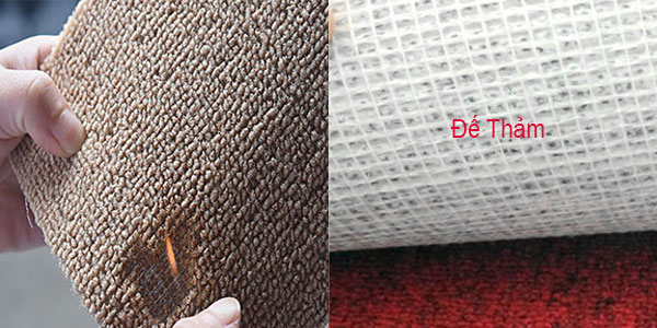 Mặt sợi và đế thảm cuộn