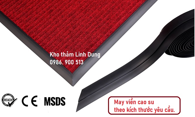 Thảm chùi chân bo viền cao su theo kích thước yêu cầu riêng