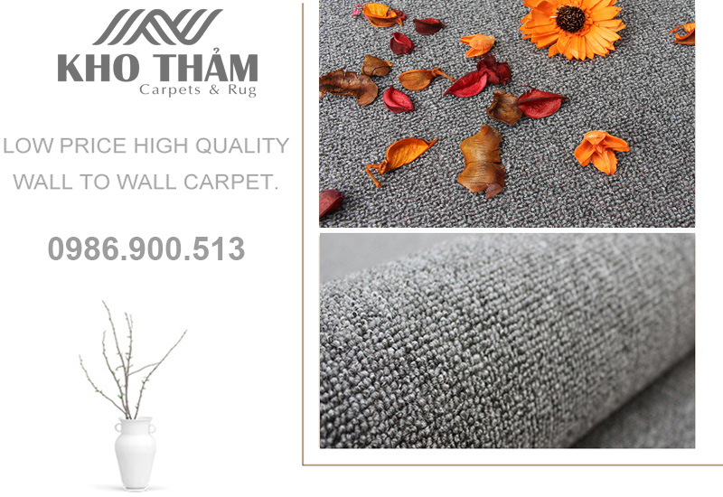 Thảm một màu ghi