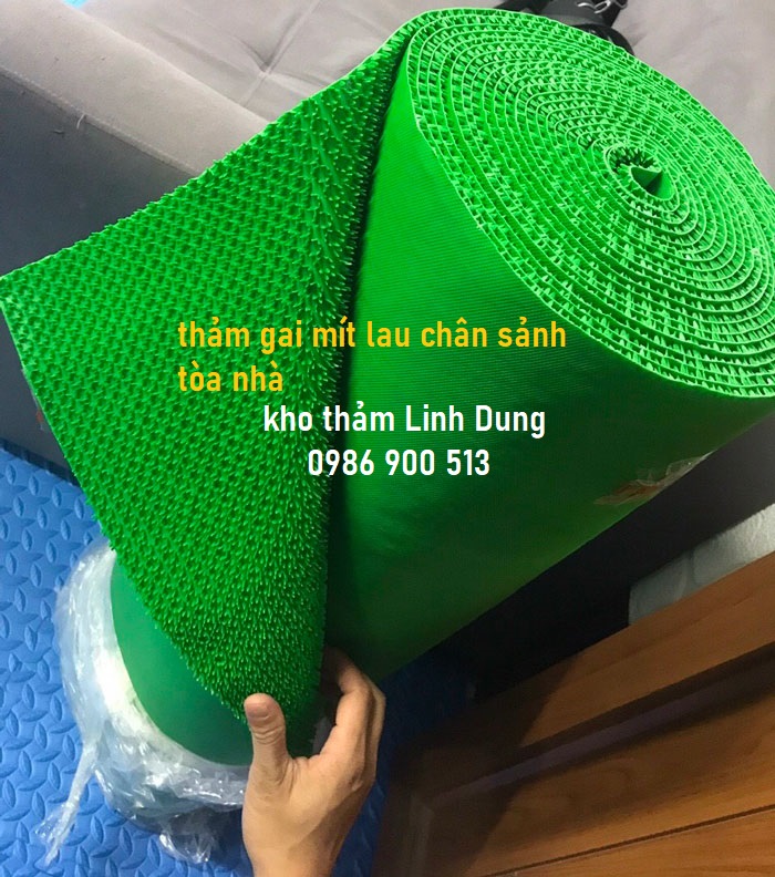 Thảm nhựa gai cúc và gai mít lau chân sảnh tòa nhà rất sạch