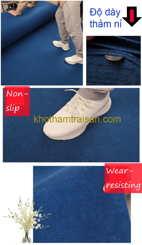 Thảm nỉ giá rẻ màu xanh