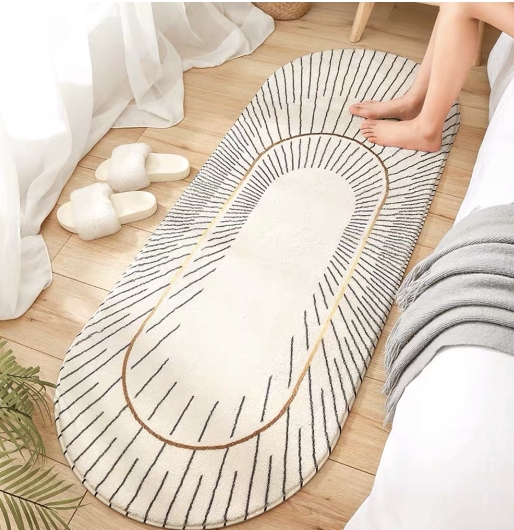 thảm tấm oval ph&ograve;ng ngủ