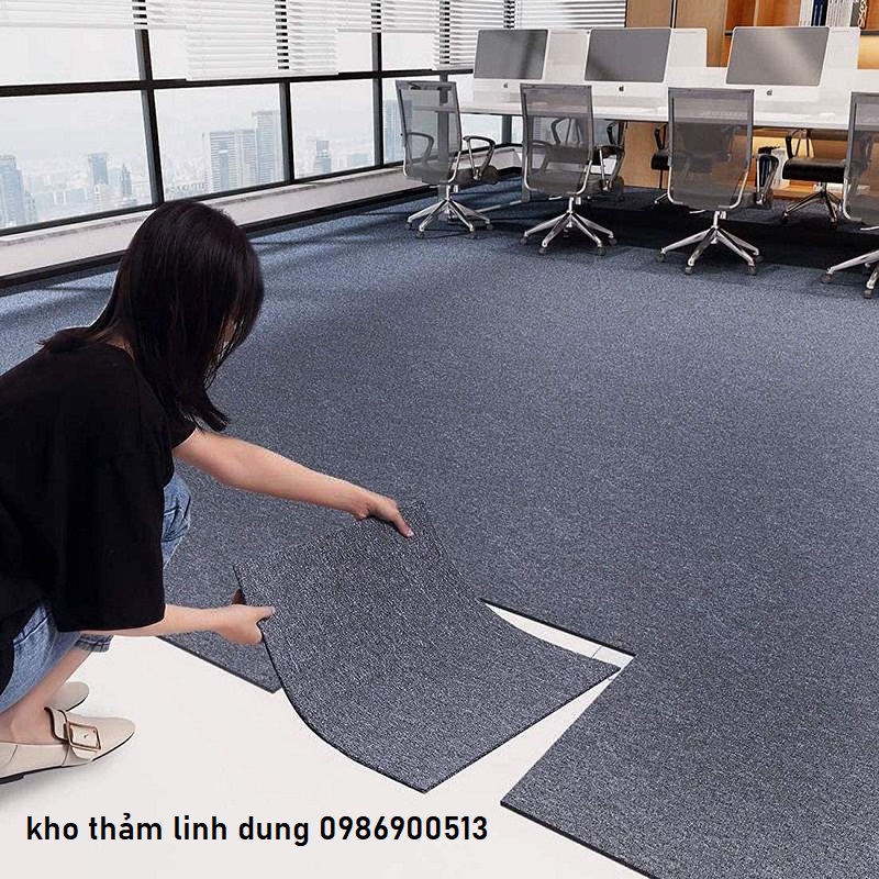 Thi công thảm trải sàn một màu